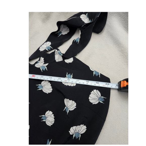 Ann Taylor Loft Sz 14 Jumpsuit Pants Romper Blue Lily Floral Overalls - Picture 10 of 11